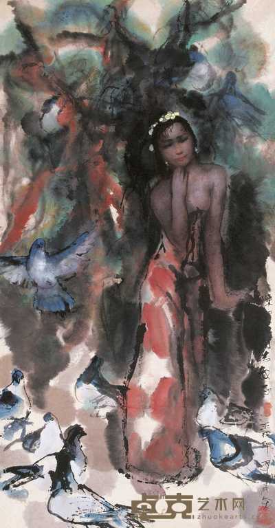 石虎 1982年作 和谐吉祥 镜心 130×67cm